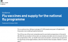 Flu vaccines and supply for the national flu programme